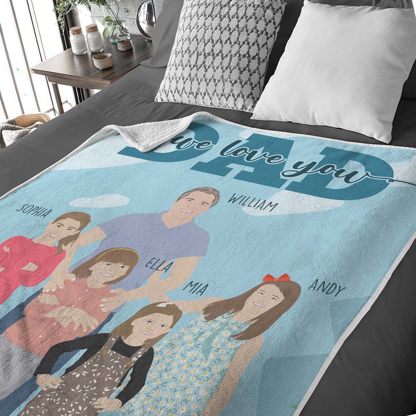 We Love You Dad Blanket Personalized