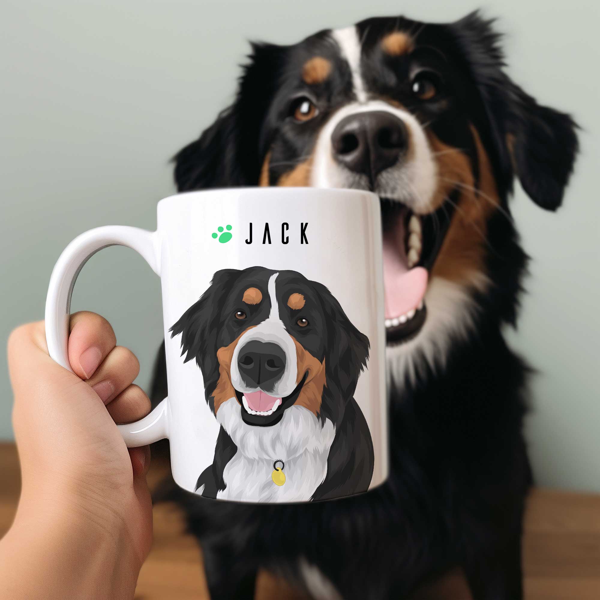 Custom popular Pet Portrait Mug (2 pets)