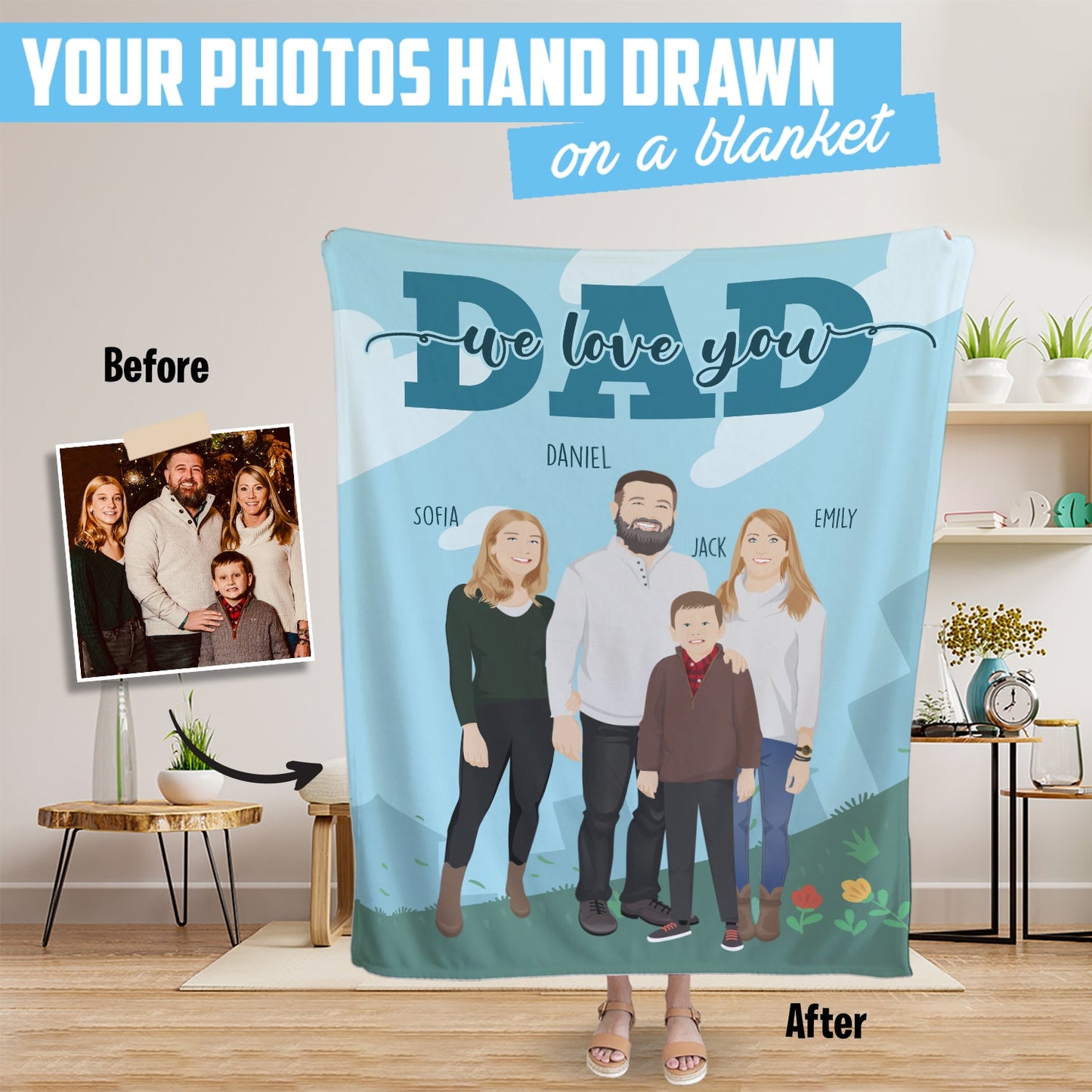 We Love You Dad Blanket Personalized